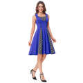 Belle Poque Women's Polka Dot Retro Vintage 50s Style Blue Cocktail Party Swing Dress BP000282-2